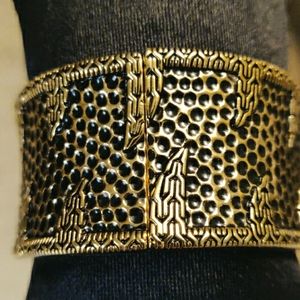 Tribal look gold and black bracelet (#57)